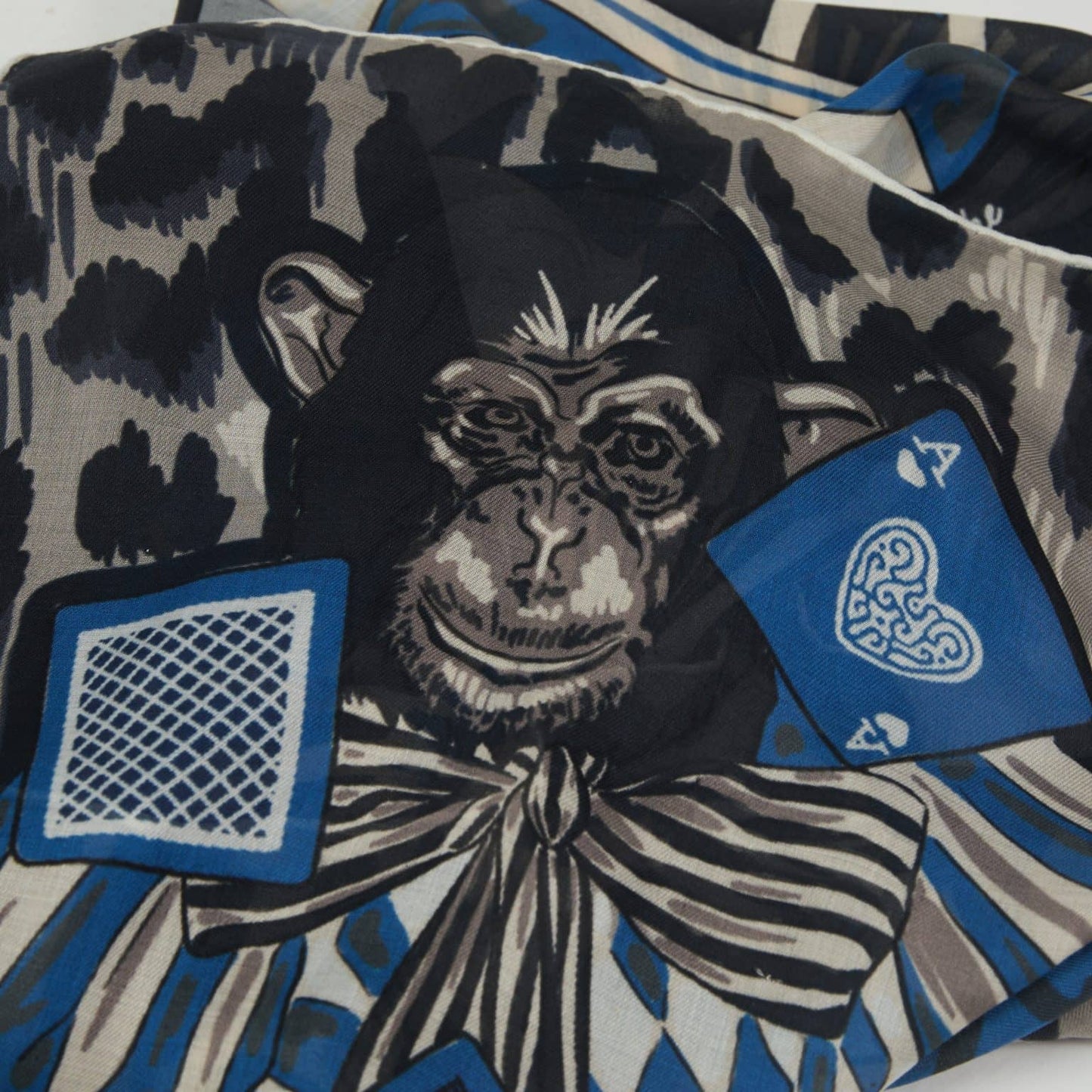 Monkey and The Leopard – Blue – Modal-Cashmere