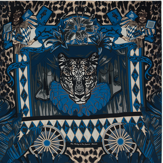 Monkey and The Leopard – Blue – Modal-Cashmere