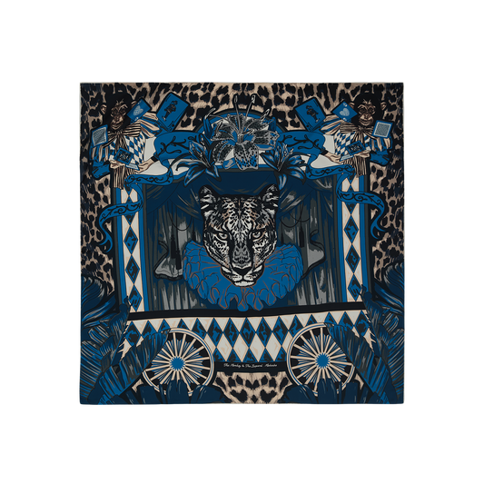 Monkey and The Leopard – Blue – Silk