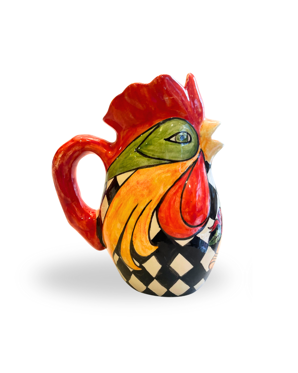 Monochrome Rooster Ceramic Carafe