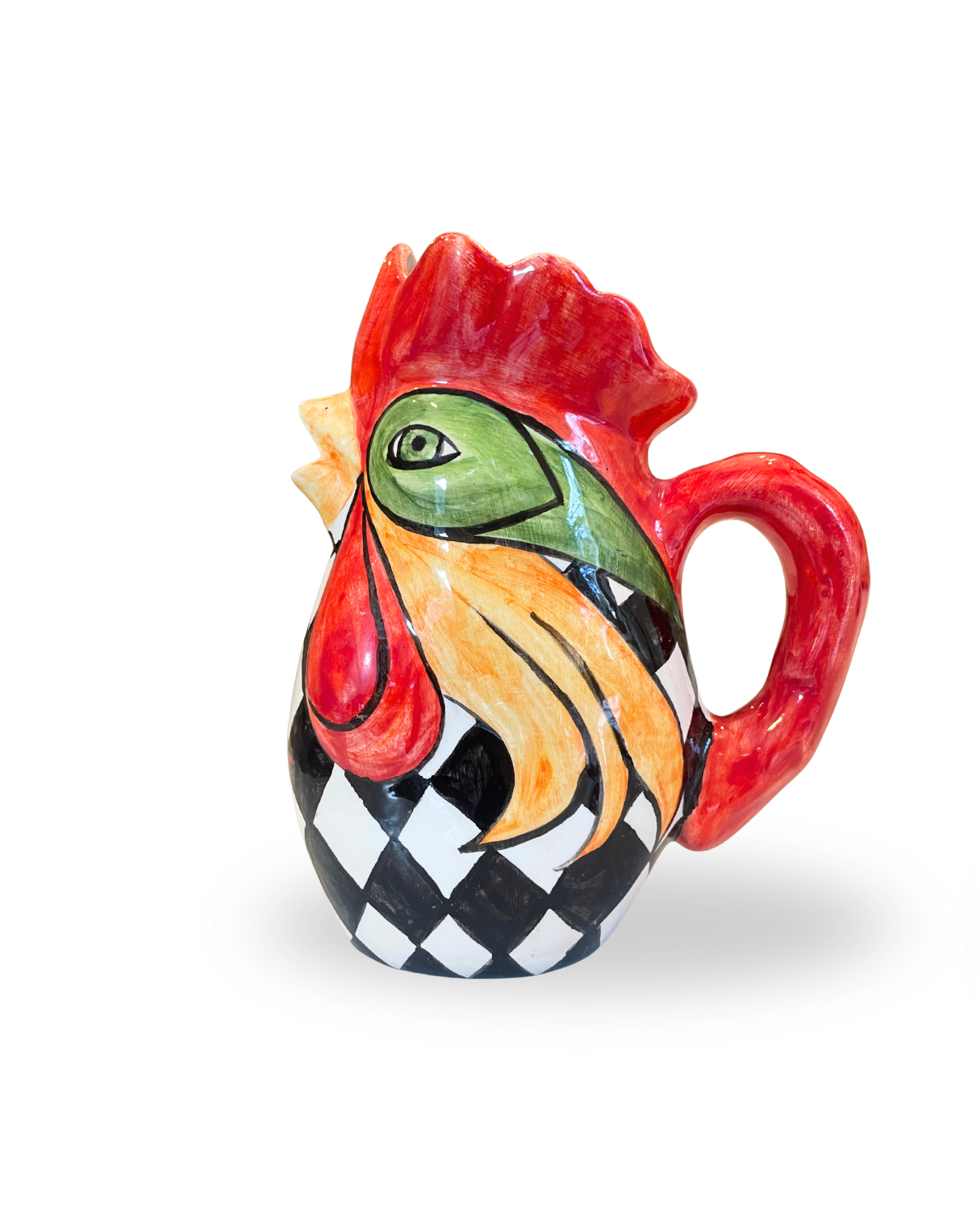 Monochrome Rooster Ceramic Carafe