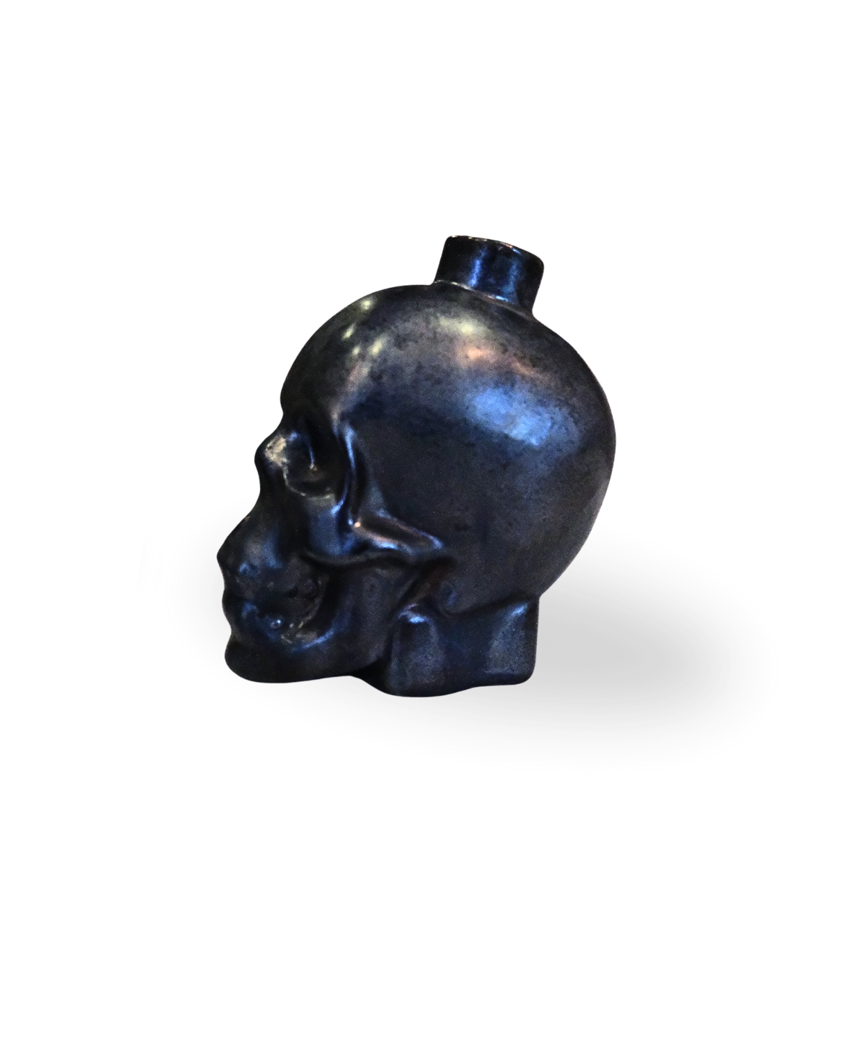 Noirflame Handmade Black Skull Candle Holder