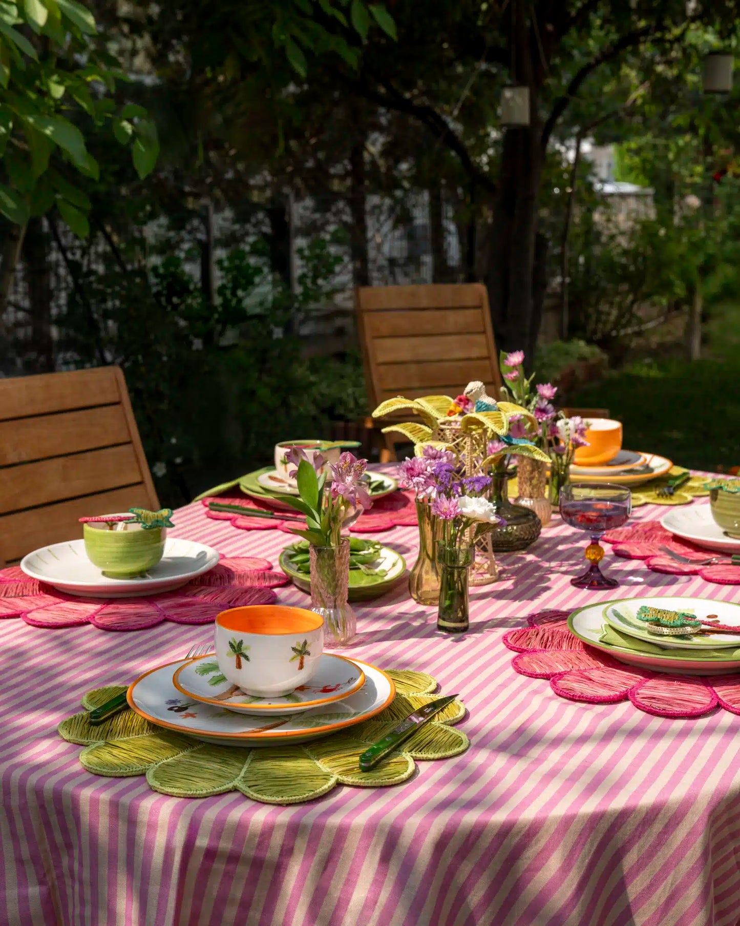 Palm Beach Colllection 2’li Palmiye Pembe Peçete Yüzüğü (2’li Set)