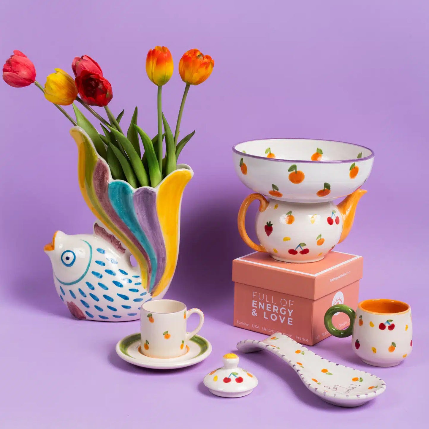 Petite Fruit- Meyveli Kulplu Mug