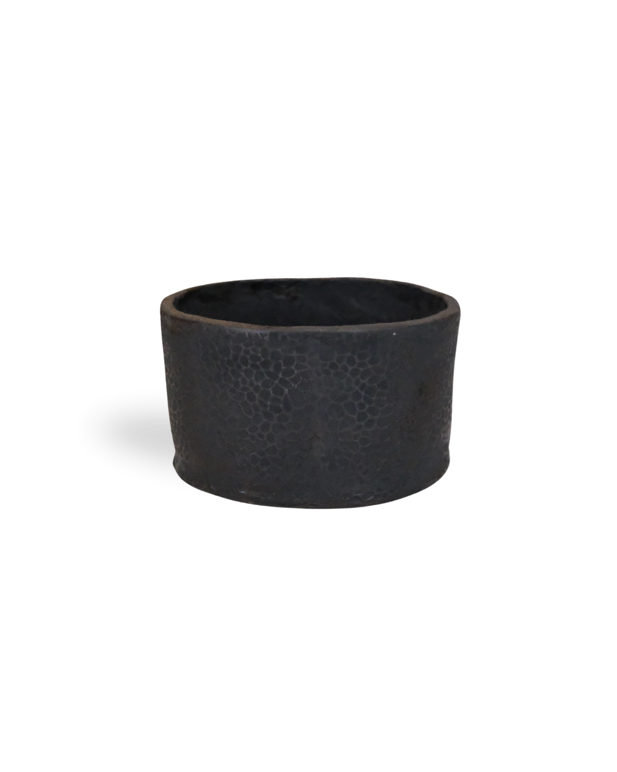 Raven Handmade Black Ceramic Bowl with pattern engraved