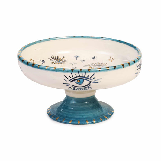 Signature Eye Seramik 18 cm Ayaklı Pasta Tabağı