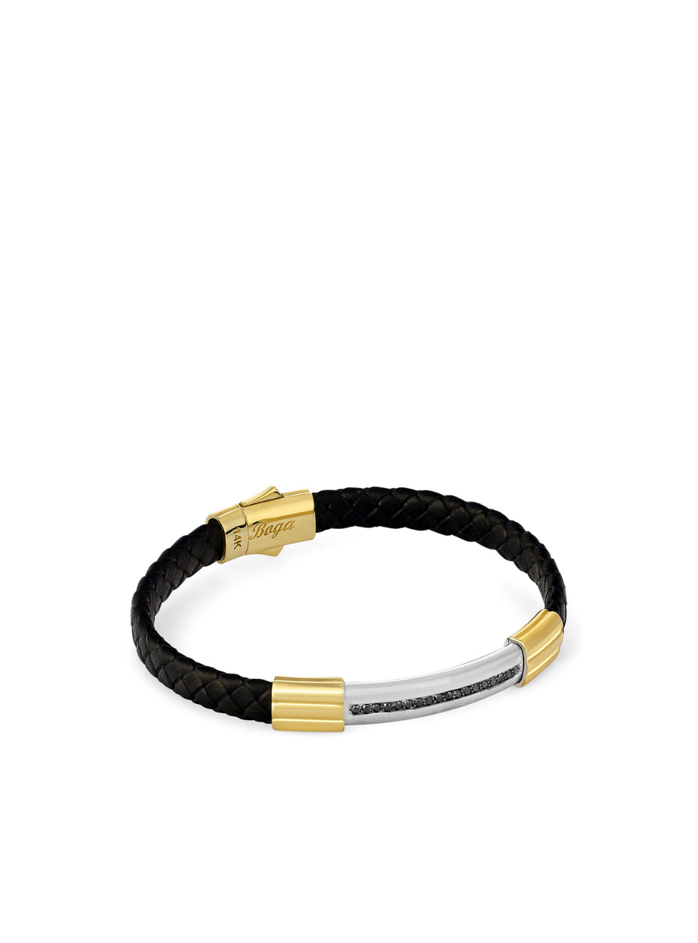 Men’s 14K Gold Bracelet With Black Diamonds