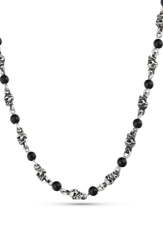 Skull Chain Erkek Gümüş Kolye