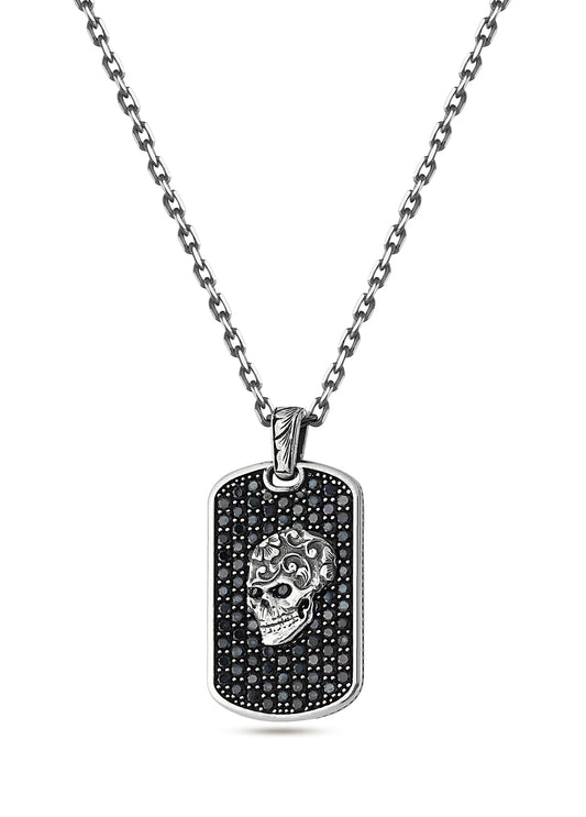 Skull ZC Bubble Back Erkek Gümüş Kolye