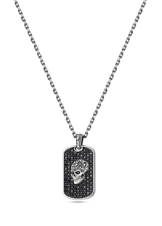 Skull ZC Bubble Back Erkek Gümüş Kolye