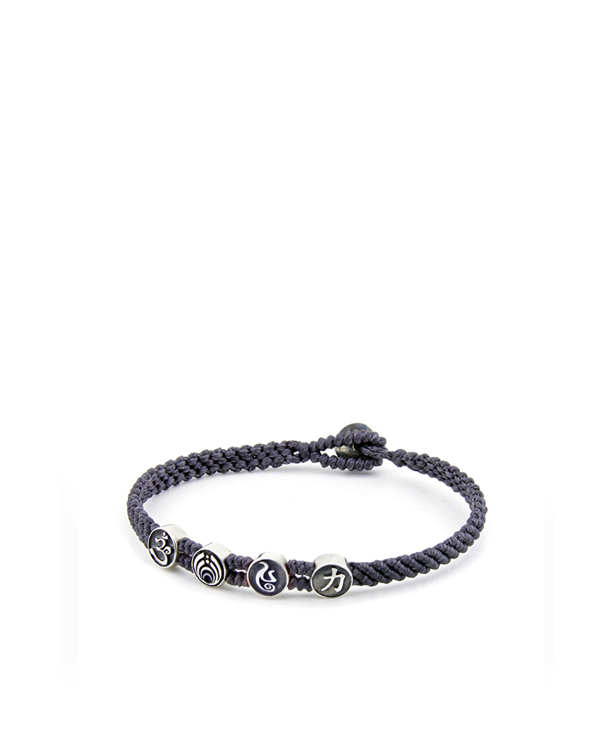 Strenght Symbols Flat Braided Gümüş Bileklik