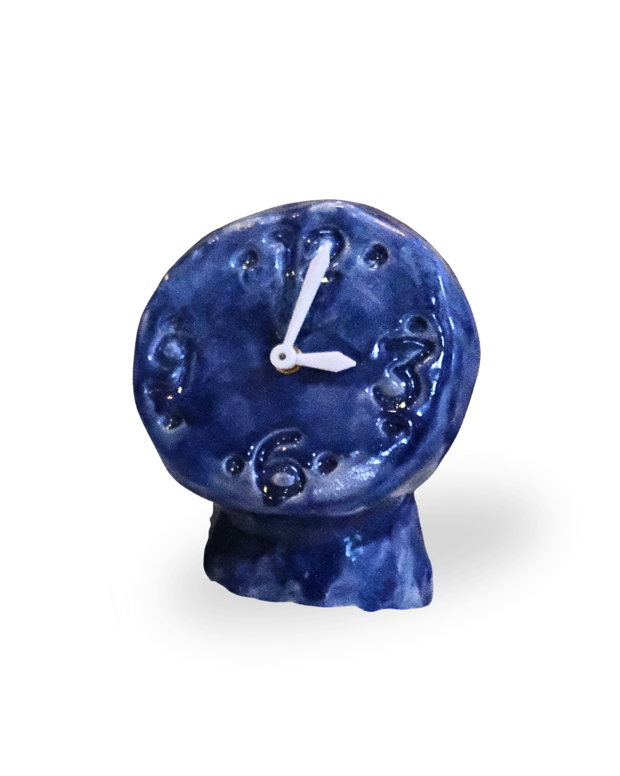TIK TAK Handmade Blue Ceramic Clock