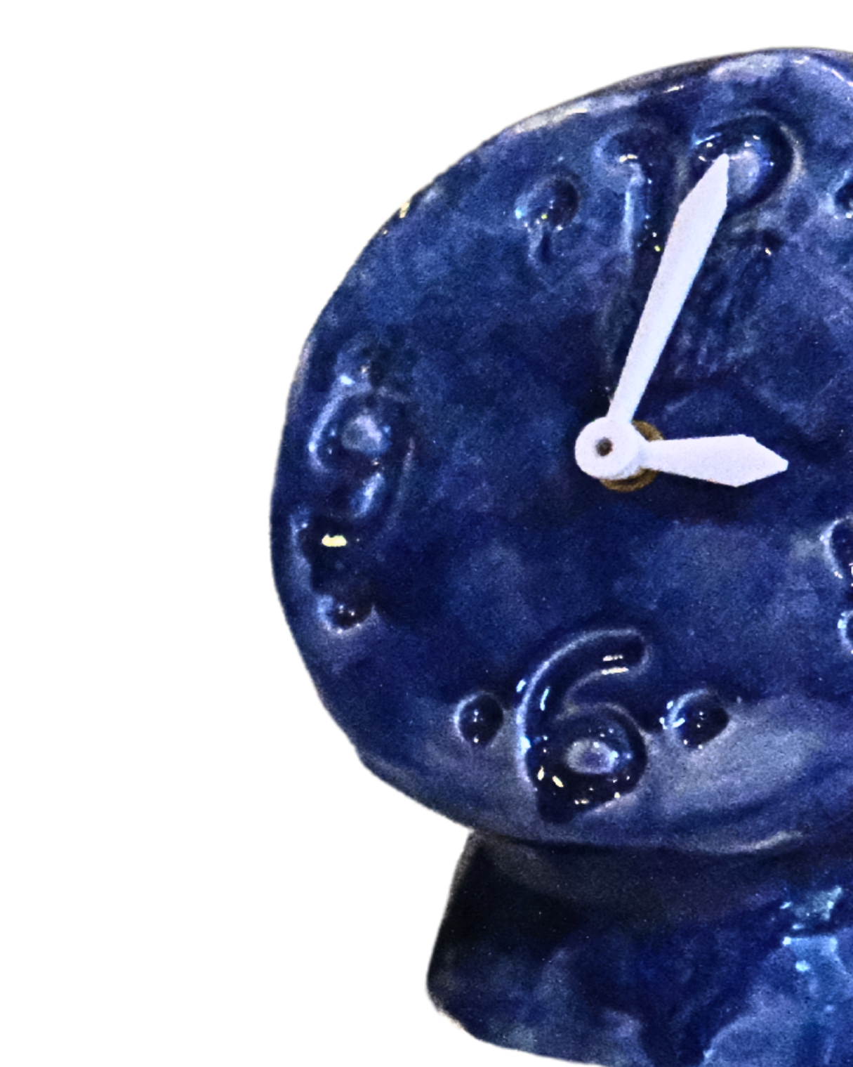TIK TAK Handmade Blue Ceramic Clock