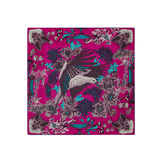 The Fox and The Stork – Fushia – Silk