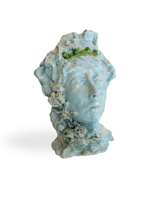 Verdant Soul Handmade Green Bust Sculpture