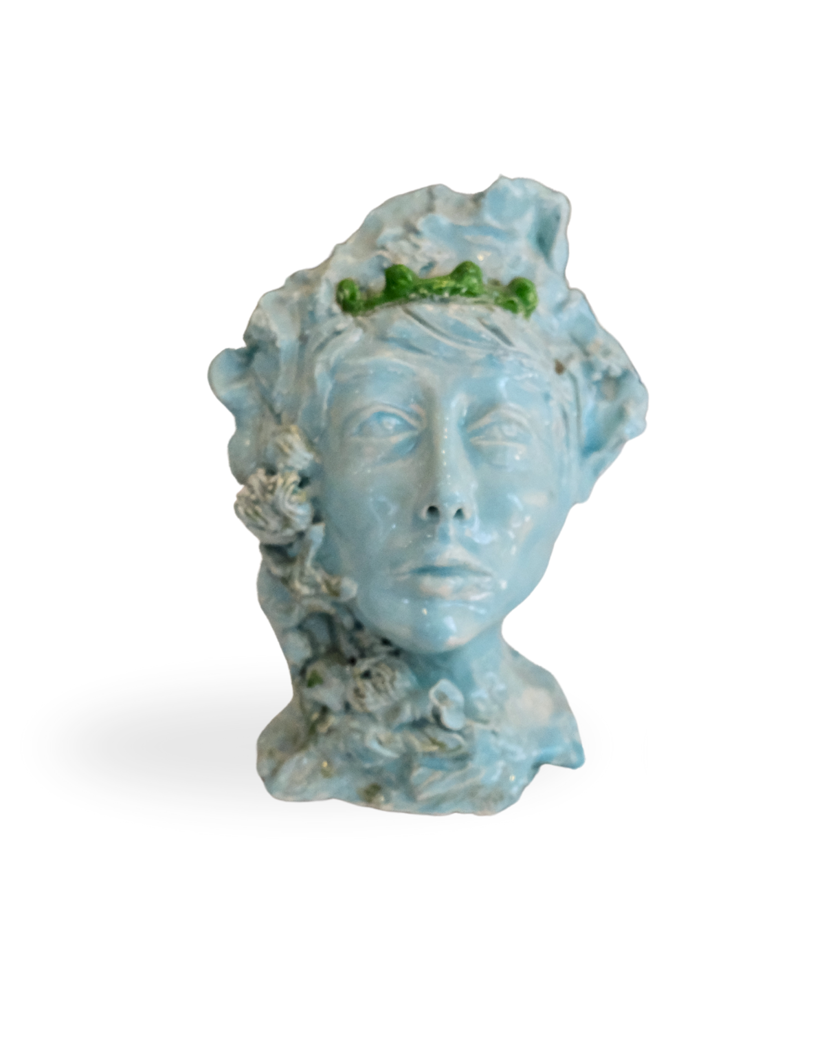 Verdant Soul Handmade Green Bust Sculpture