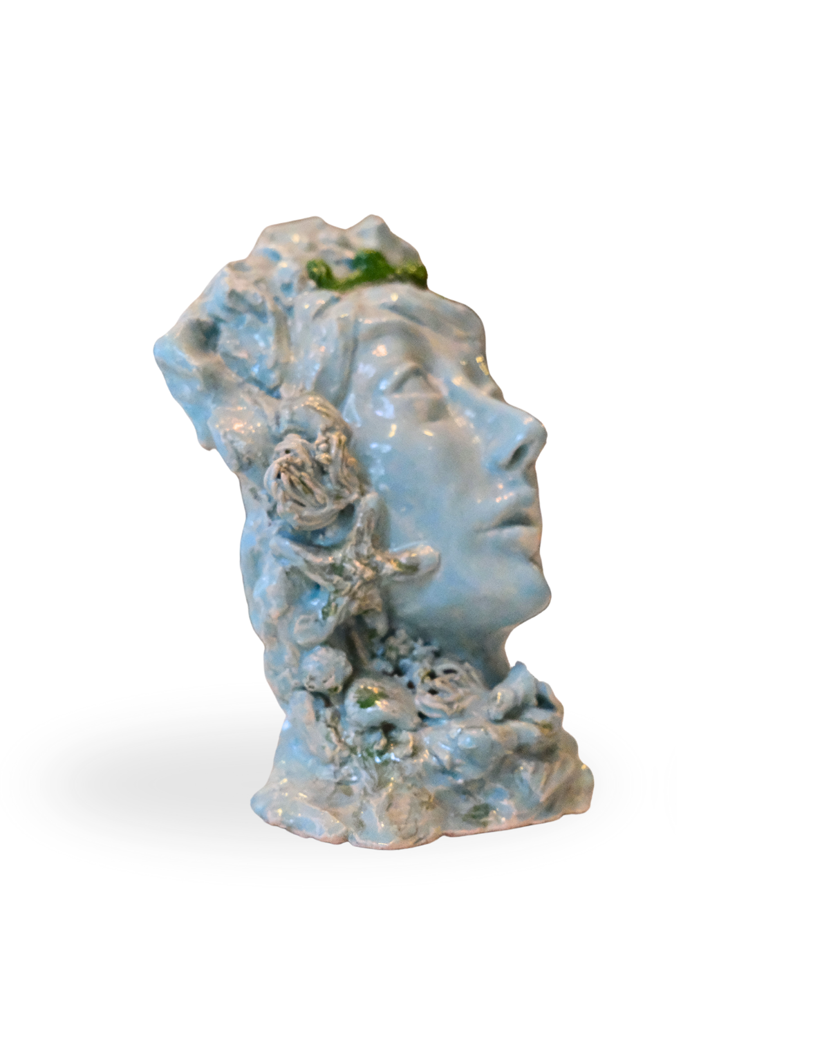Verdant Soul Handmade Green Bust Sculpture