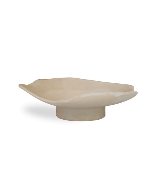 Wavecut Sandsheen Handmade Beige Ceramic Plate