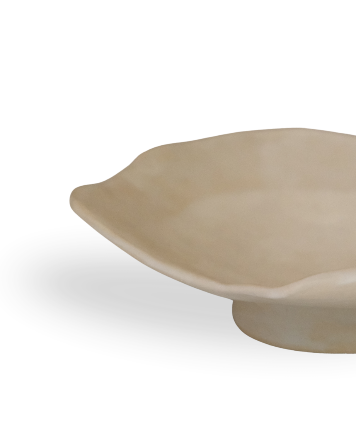 Wavecut Sandsheen Handmade Beige Ceramic Plate