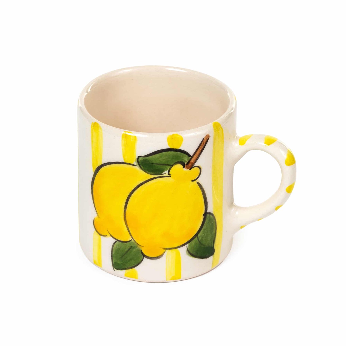 Yellow Lemon Line Handled Coffee Set