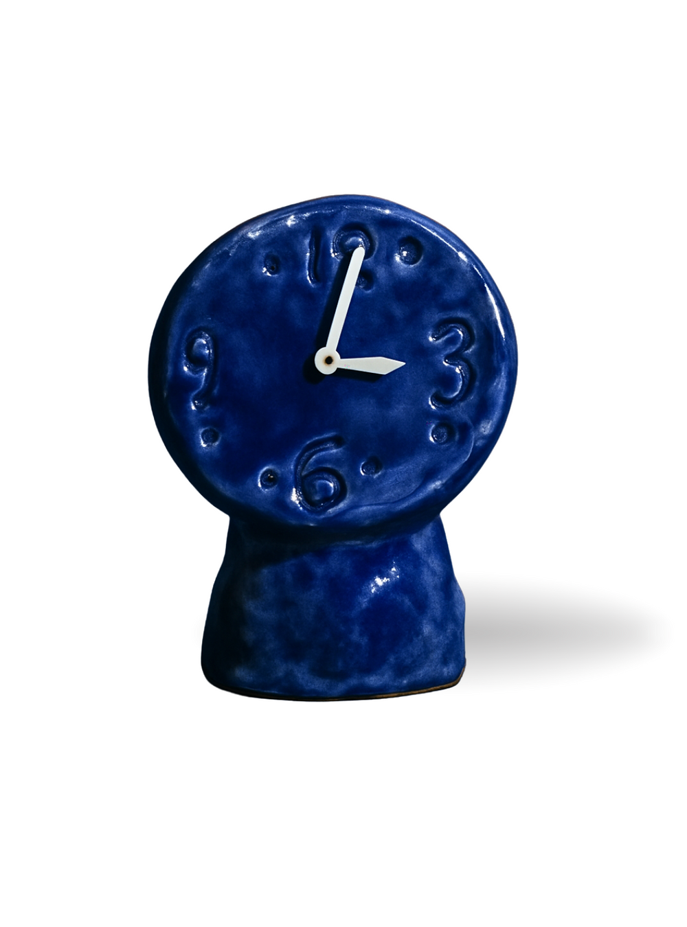 TIK TAK Handmade Blue Ceramic Clock